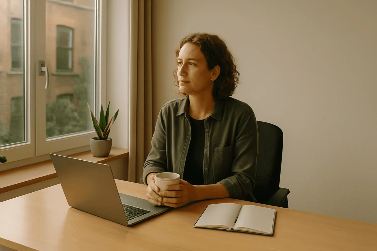 A leader sitting alone reflecting, representing leadership energy and burnout