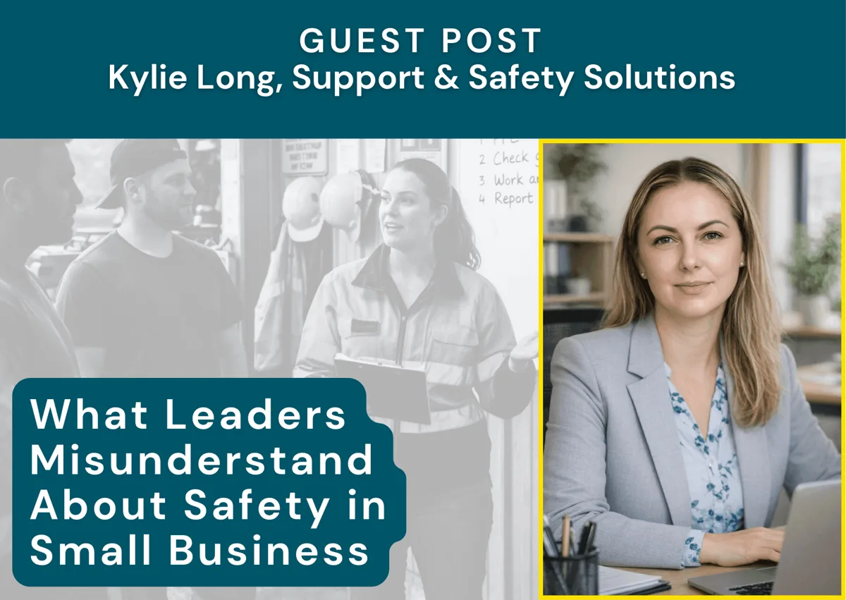 A small business team discussing workplace safety